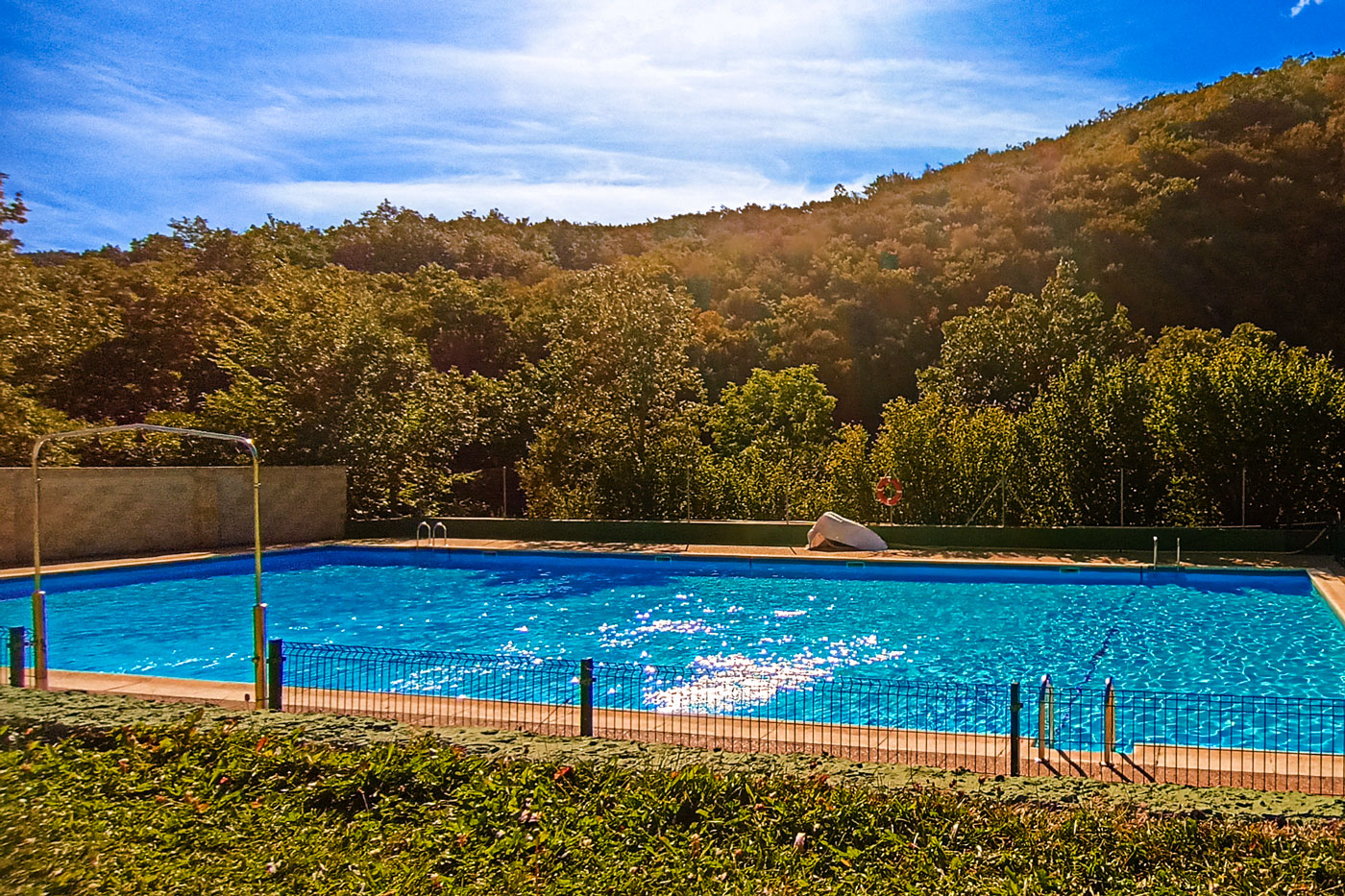 Local public pool is 3 kms away access paying small fee